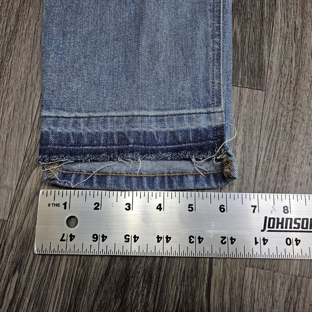 Old Navy Jeans Womens 4 Light Wash Mid Rise Boyfriend Distressed Hem Denim - Picture 10 of 10